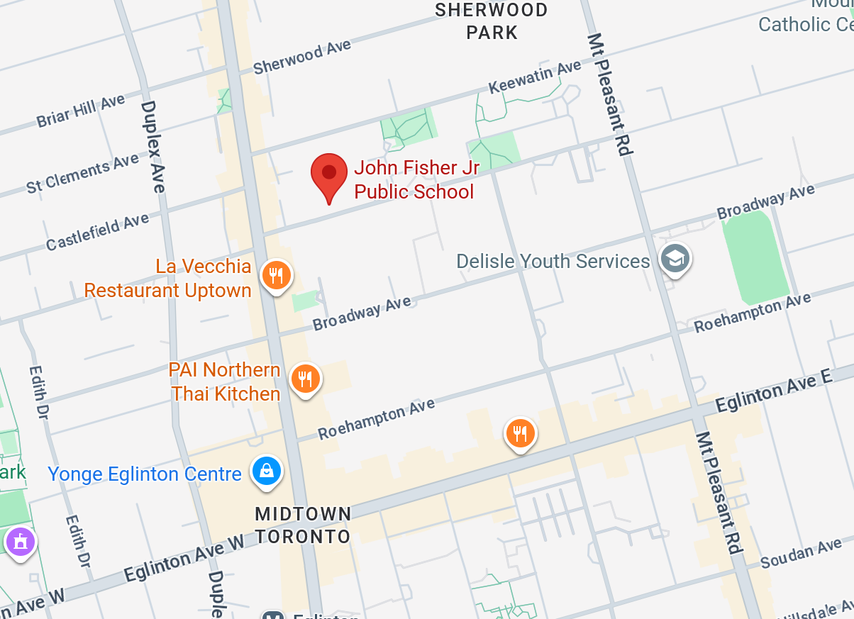 Map showing John Fisher Public School location